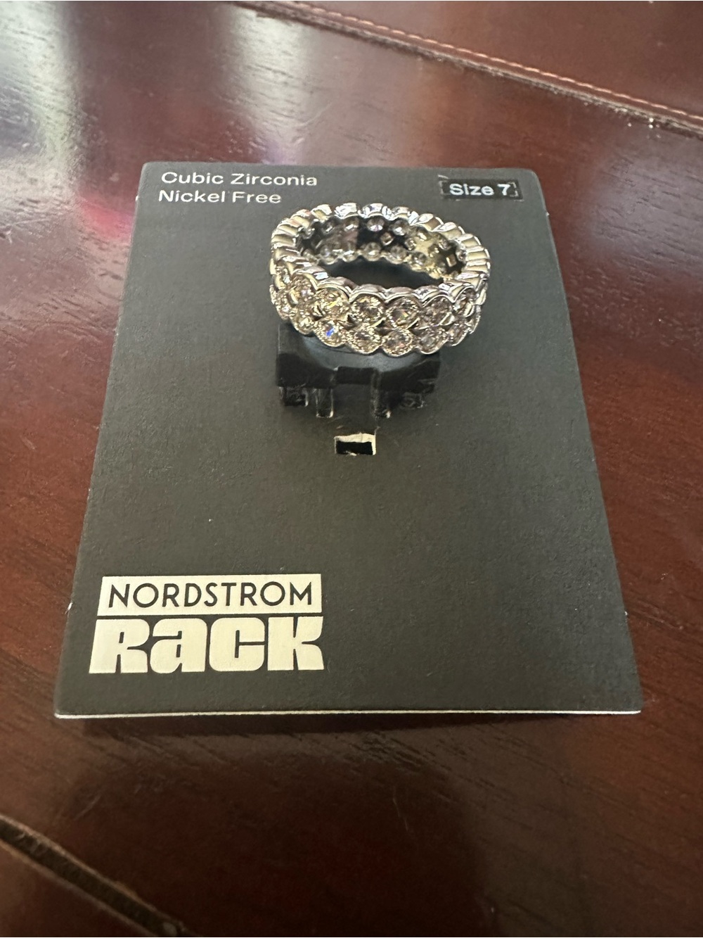 Nordstrom Rack Silver Cubic Zirconia Baguette Eternity Ring - Size 7